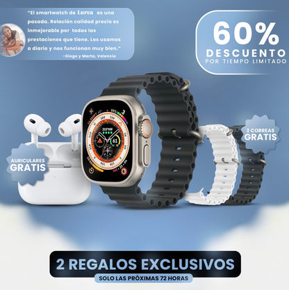 Smartwatch Lurea Pro™ + 2 Correas y Auriculares (Gratis)- Edición limitada