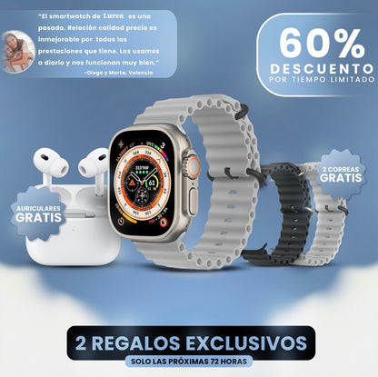 Smartwatch Lurea Pro™ + 2 Correas y Auriculares (Gratis)- Edición limitada